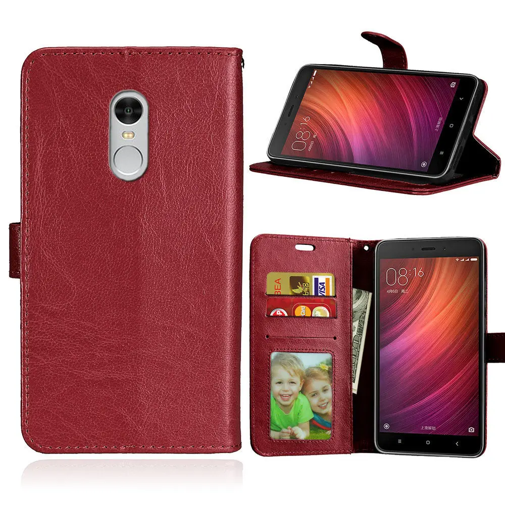 Brown Для Xiaomi Redmi Note 4 чехол из искусственной кожи бумажник флип-чехол для Xiaomi Redmi Note4 Роскошный чехол для Xiaomi Remin Hongmi Note 4 сумка - Цвет: Brown