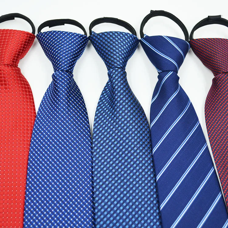 Easy Zipper Tie Mens Fashion Blue Business Neck Ties Striped Dot Pattern 8cm Neckwear Necktie for Men Formal Occasion | Аксессуары для