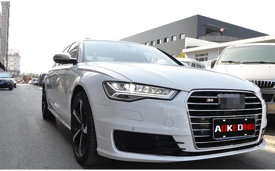 AKD Тюнинг автомобилей фары для Audi A6 2012- светодиодные фары DRL ходовые огни биксеноновые фары Противотуманные фары с ангельскими глазками авто уровень