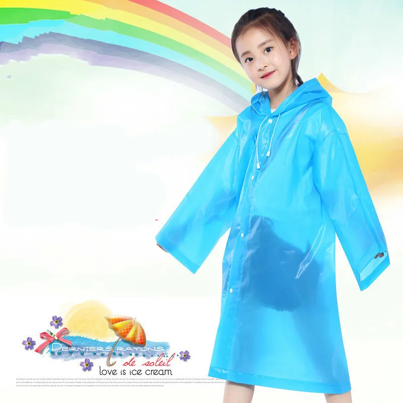 EVA туристический легкий уличный Модный Оригинальный детский дождевик для