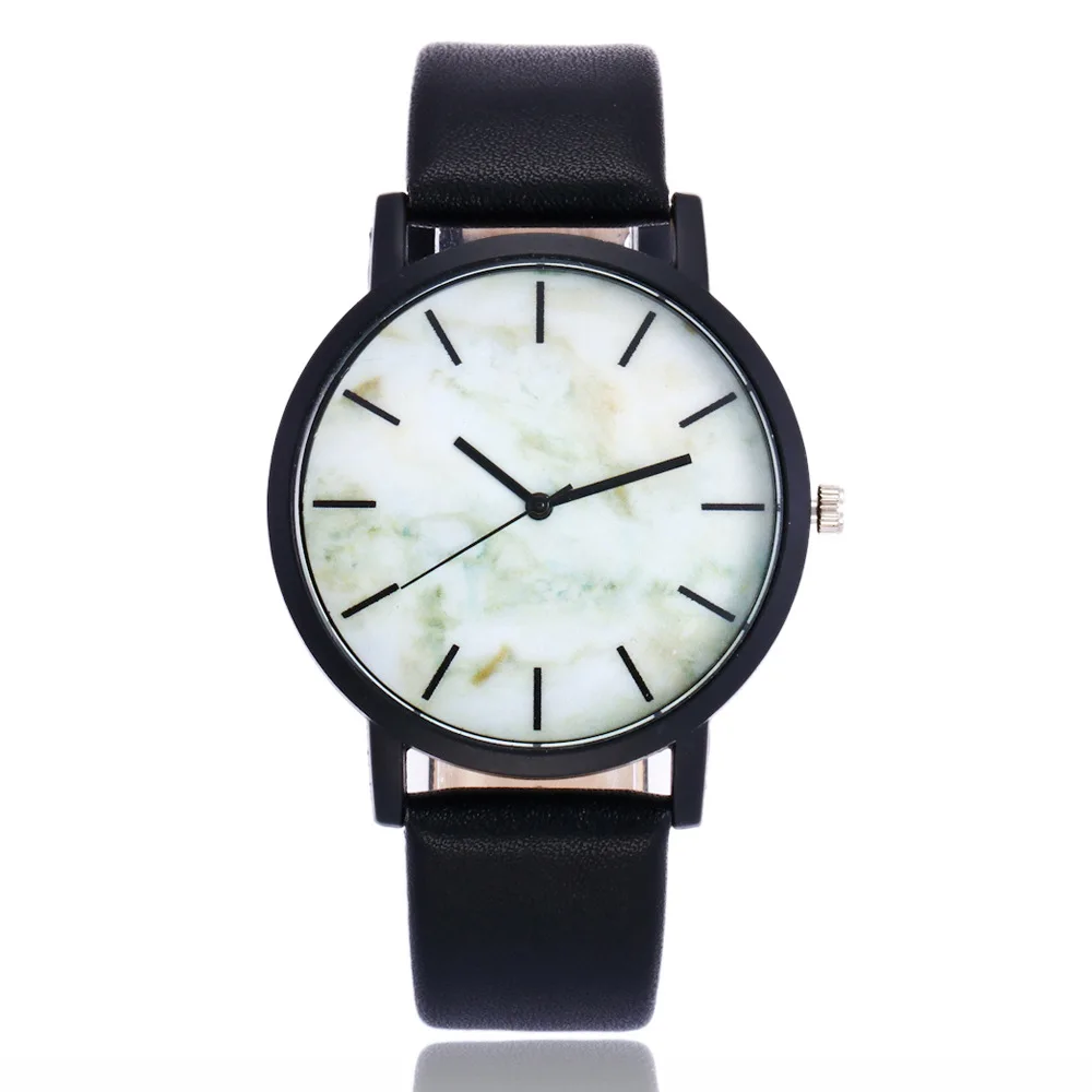 Женские кварцевые часы Leahter Marble Line модные повседневные с ремешком подарок|gift