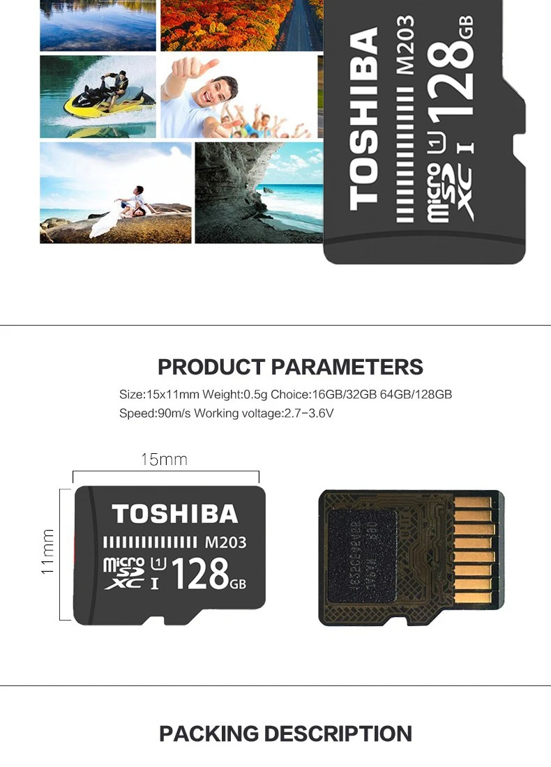Карта памяти TOSHIBA Micro SD карты 128 Гб 64 ГБ 32 ГБ оперативной памяти, 16 Гб встроенной памяти, Class10 UHS-1 U1 SDXC/SDHC карты флэш-памяти Microsd 100 м/с с посылка