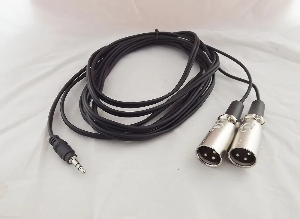 1 шт. 3 5 мм 1/8 &quotПапа стерео TRS аудио к двойному Pin XLR Мужской микро кабель 10 футов|audio