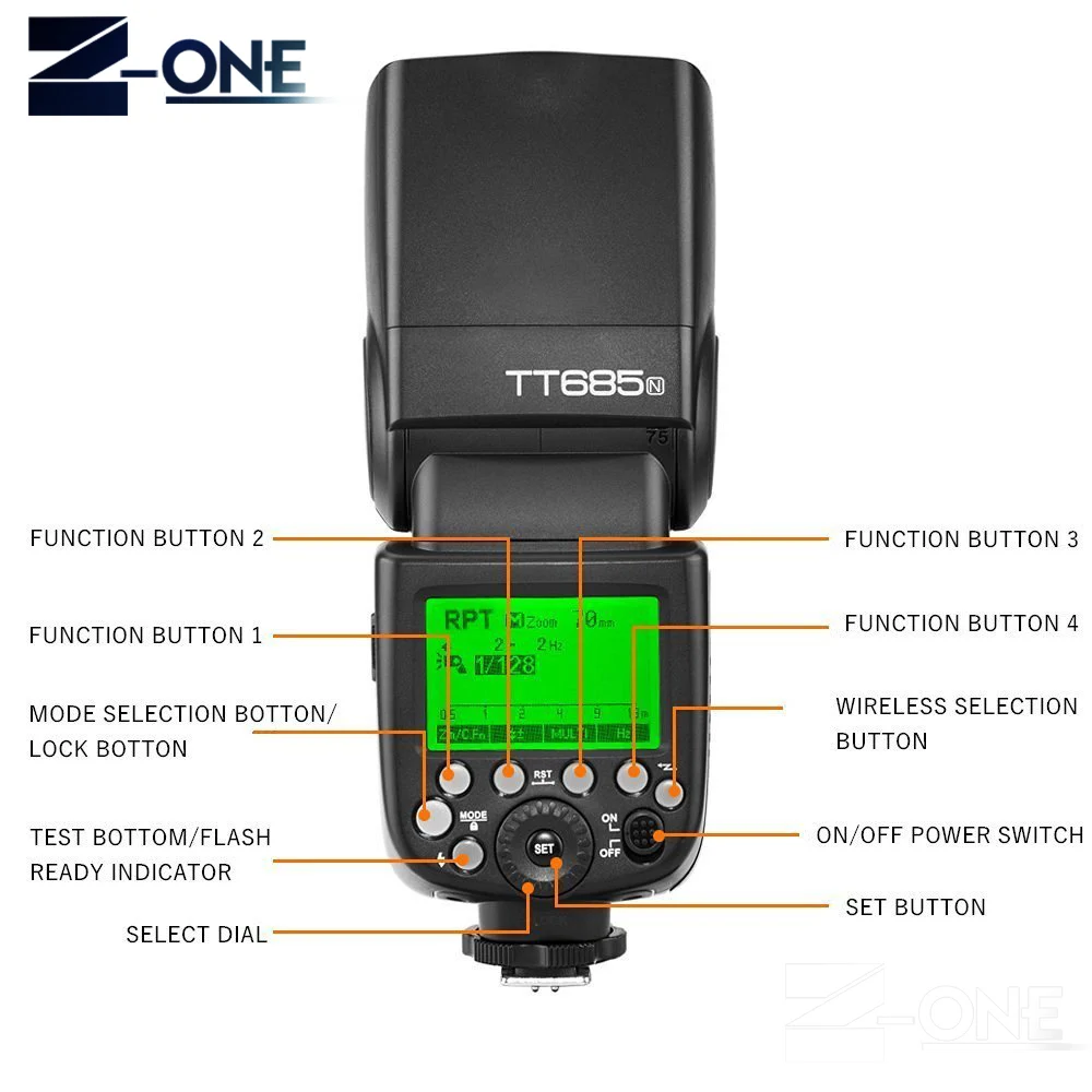 Беспроводная вспышка Godox TT685N 2 4G HSS 1/8000s i TTL GN60 для Nikon D800 D700 D7100 D7000 D5200 D5000 D810 +