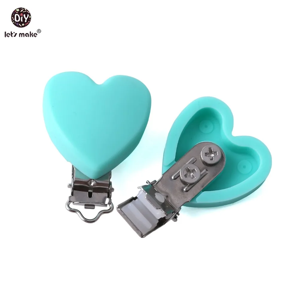 Let's Make Baby Teether 1 шт. зажим для соски в форме сердца из нержавеющей стали пищевой