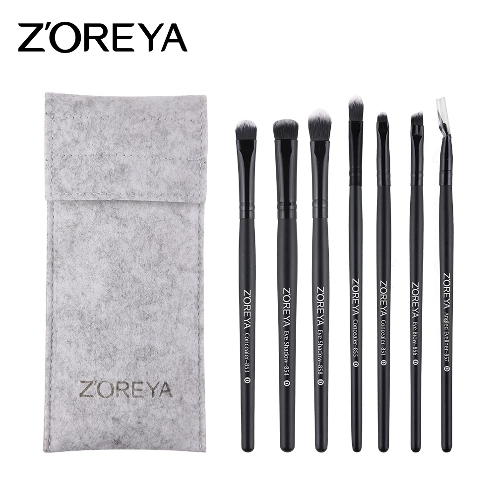 Брендовые кисти для макияжа глаз ZOREYA 7 шт. с сумкой подводка тени век кисть