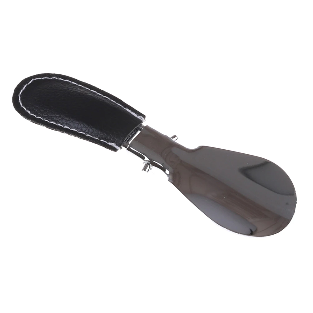 

12*3.5cm Shoe Horn Stainless Steel Foldable PU Leather Handle Easy to Carry Quality Durable Shoehorn For Men Women Shoes