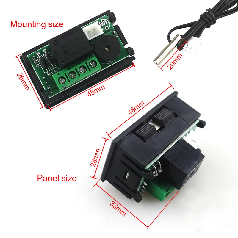 Мини цифровой интеллигентая (ый) Термостат AC/DC 12V 10A настраиваемый регулятор