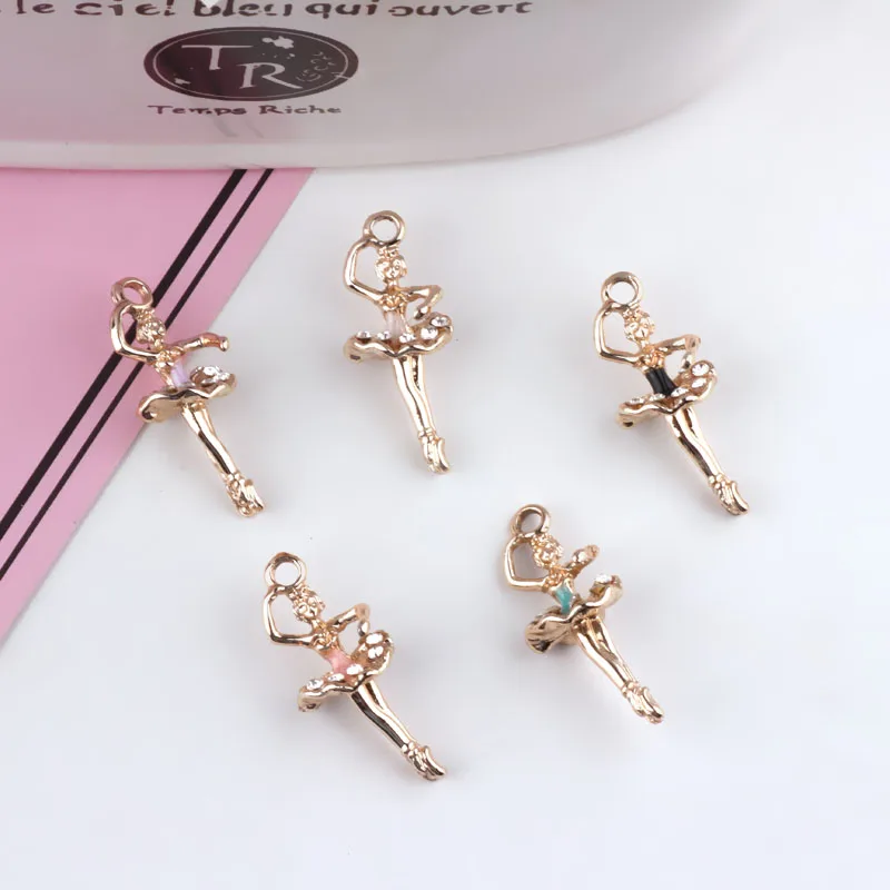 KYIGUK эмаль сплава bling балетные костюмы Девушка мотаться серьги DIY кулон украшение