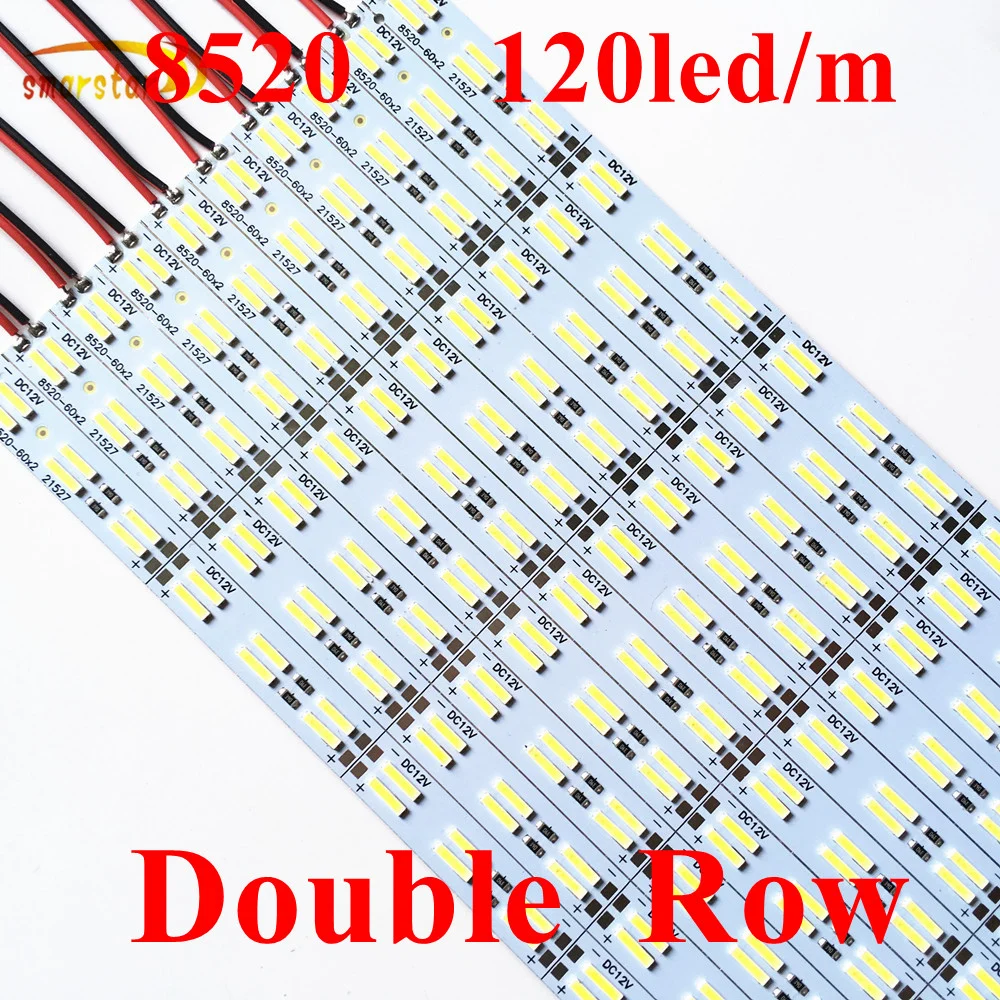 Smarstar 1 м 120 led двухрядная 8520 Жесткая светодиодная лента 12 В 100 см лампа для