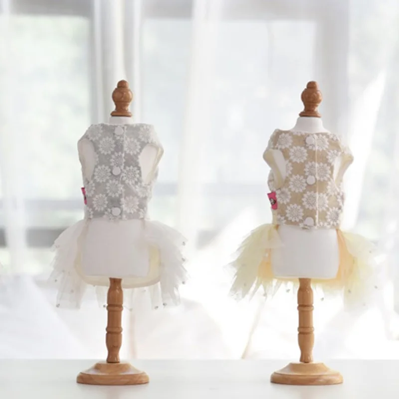 Luxuy Pearl Dog Puppy Dress Pet Cat Tutu Skirt Princess Wedding Party Shirt Clothes Bride Costume for Chihuahua Yorkie | Дом и сад