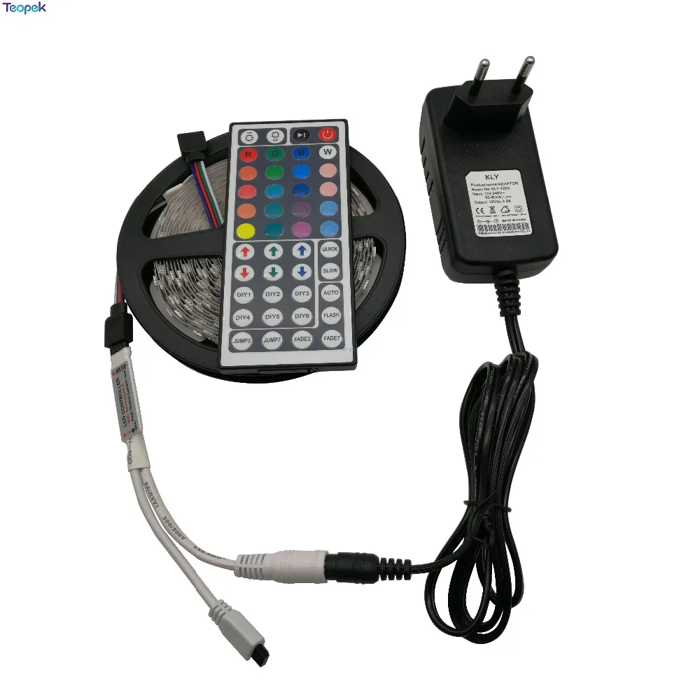 Светодиодная лента RGB 5050 SMD 5 м 10 гибкая Водонепроницаемая ИК с пультом