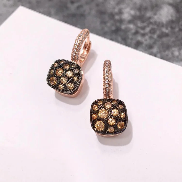 7 Colors Crystal Hive Honeycomb style Earrings Black Red Yellow Gold Color Drop Earring For Women Gift Fashion Jewelry(DJ1225) | Украшения