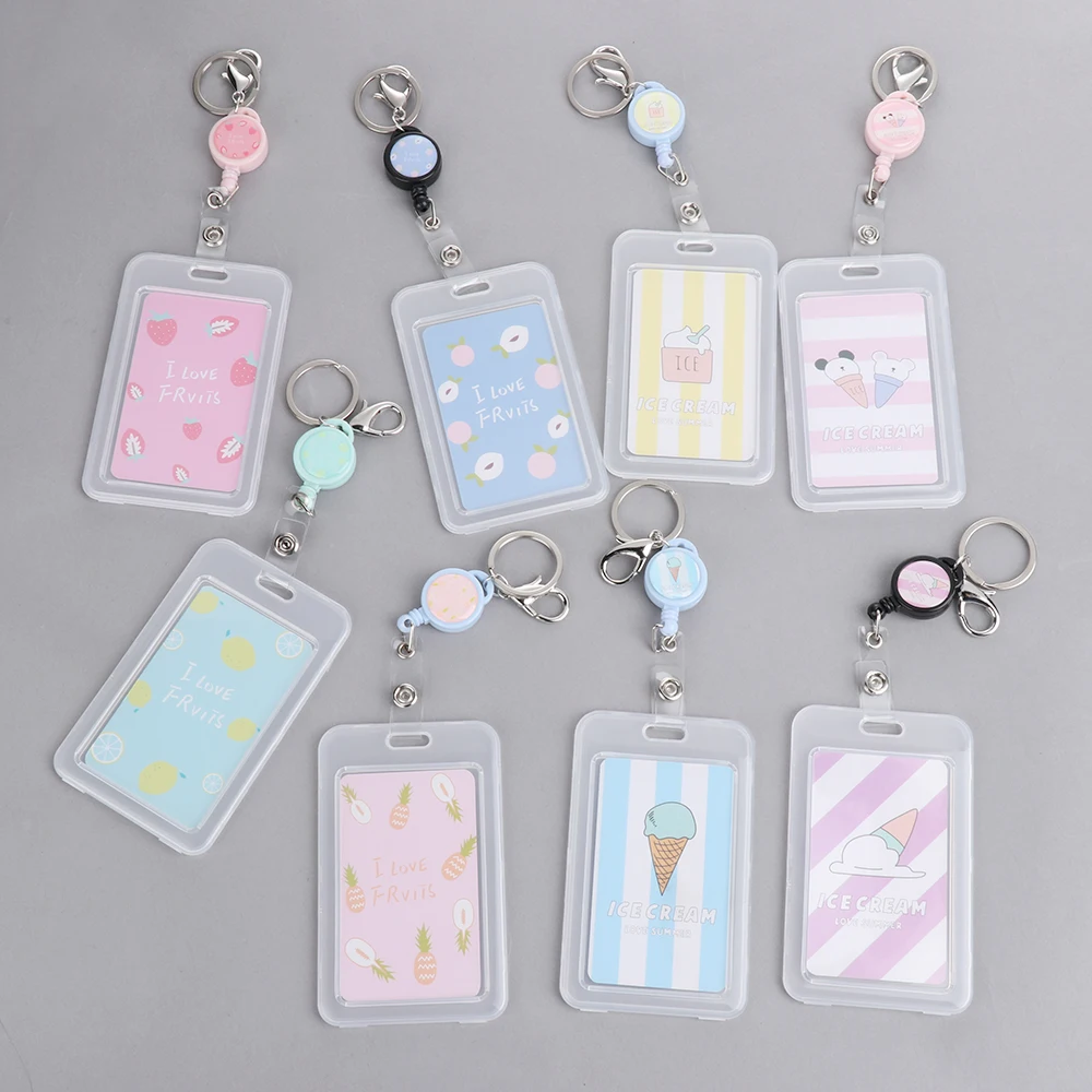 Держатель для карт мода ПВХ милые Мультяшные прозрачные удостоверение личности