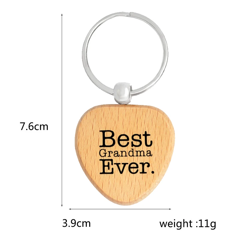 XIAOJINGLING Personalized Natural Wood Keychain Wooden Keyring Best Grandma Ever Fashion Women's Keyfob Jewelry Gifts | Украшения и