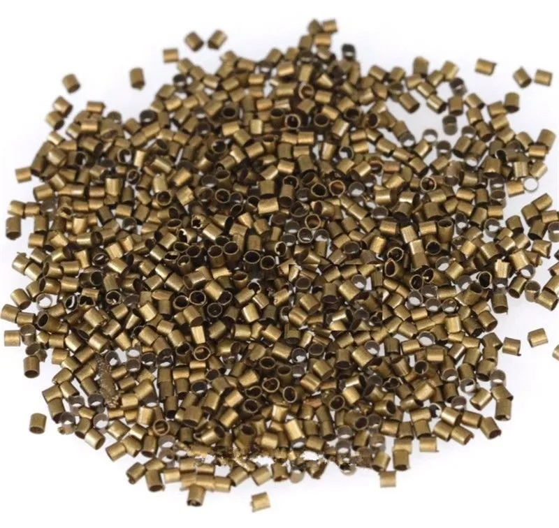 1000 шт металлические трубки обжимные концевые бусины фурнитура Серебро оптовая