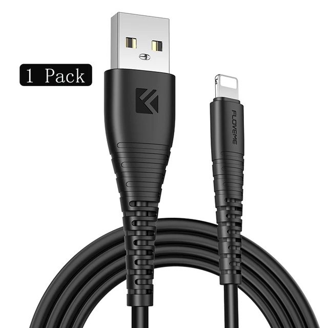 1 Pack Black FLOVEME USB зарядное устройство кабель для iPhone X XR XS Max 7 8 plus Быстрая зарядка для быстрой зарядки для iPhone зарядное устройство Шнур для передачи данных адаптер - Цвет: 1 Pack Black