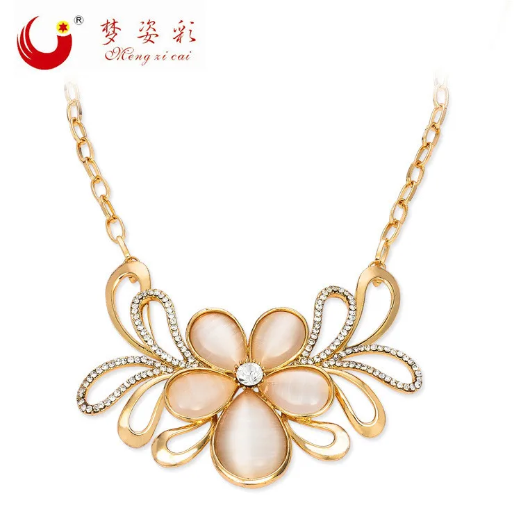 

MZC Boho Cute Flower Gold Link Chain Statement Necklaces for Women Neckless Collier Collares Mujer Bijoux Femme Costume Jewelry