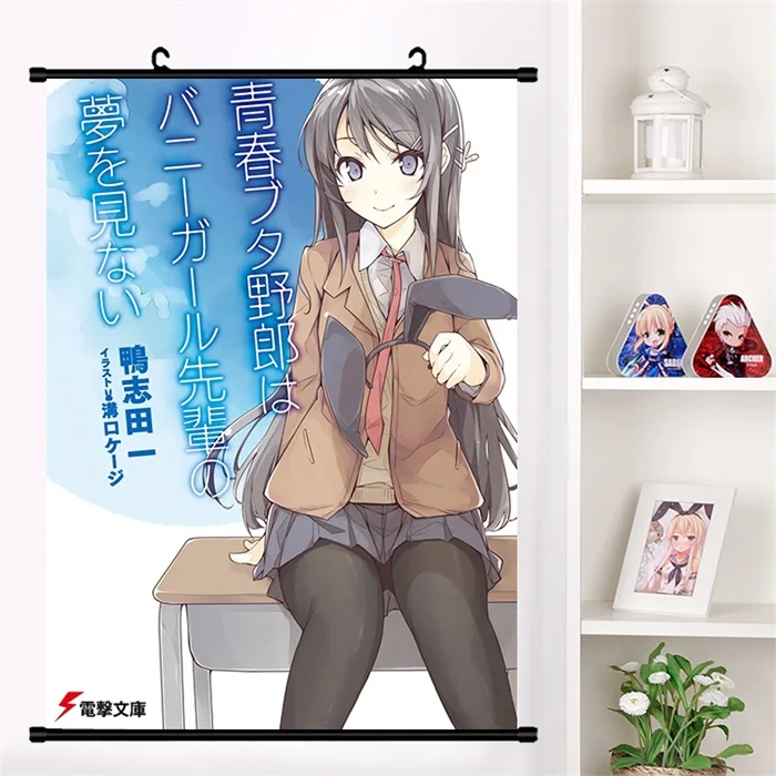 J Японское аниме Seishun Buta Yarou серия Sakurajima Mai Косплей настенный свиток Фреска плакат настенный висячий плакат отаку домашний декор сбор - Цвет: J
