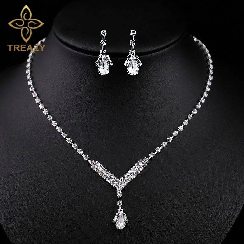 Комплект из колье и серёг в форме капли|earrings set for women|necklace earring setfashion jewelry |