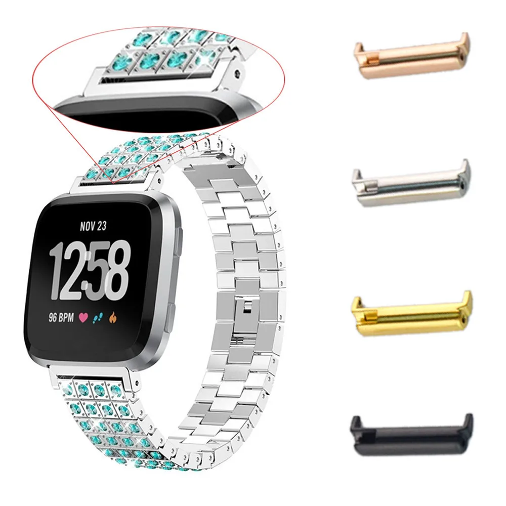 1 пара ремешок из нержавеющей стали разъем адаптера Пряжка для Fitbit умные часы Versa