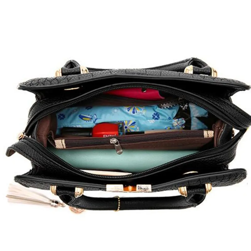 Crocodile Leather Women Bag Pendant Designer Handbag Luxury Lady Shoulder Crossbody Bags Fringed Female Messenger LB249 | Багаж и сумки