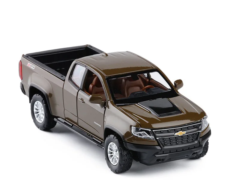 Коричневый 1/32 Colorado pick моделирование автомобиля внедорожная модель сплава игрушка автомобиль коллекция подарок орнамент детские игрушки дети - Цвет: Коричневый