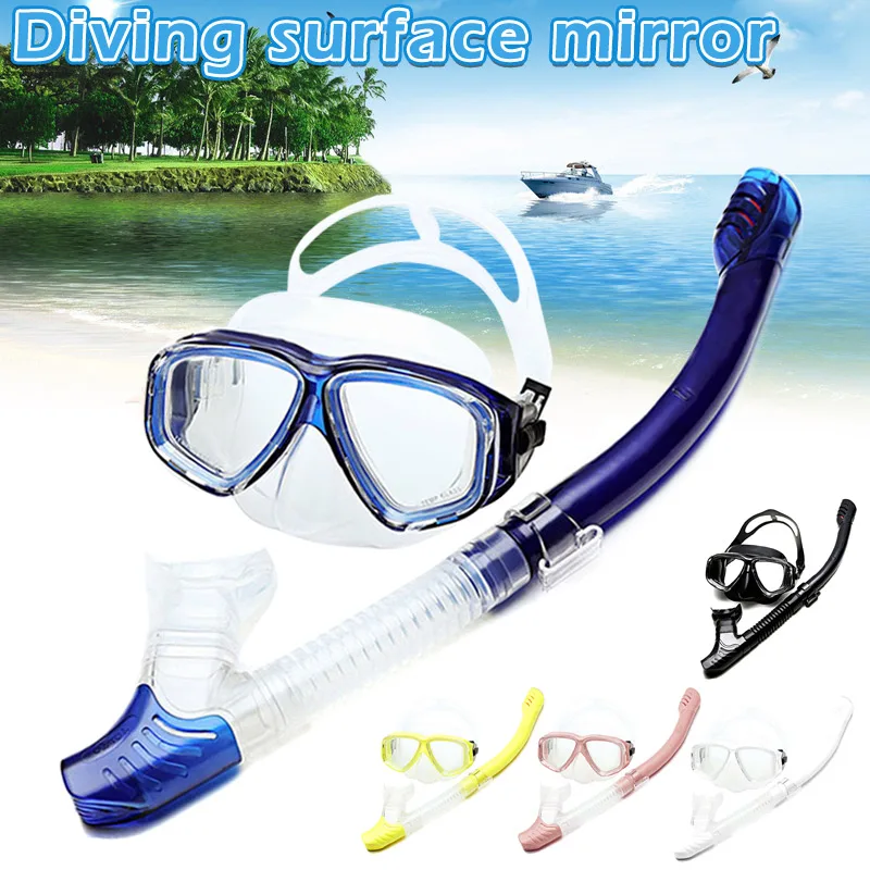 

Diving Dry Snorkel Set Anti-fog Wide Clear View Goggles Swimming Glasses Snorkel for Summer ED-shipping