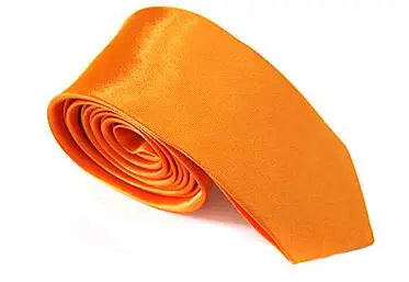 Orange 10 шт./лот, мужской тонкий галстук, Одноцветный галстук, узкий галстук из полиэстера, ширина 5 см, 34 Цвета, королевский синий, золотой, вечерние, официальные Галстуки - Цвет: Orange
