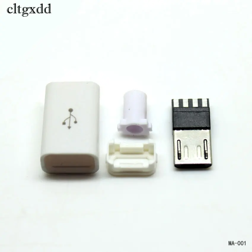 Cltgxdd 4 в 1 DIY Micro USB штекерные разъемы комплект крышек белый/черный | Мобильные