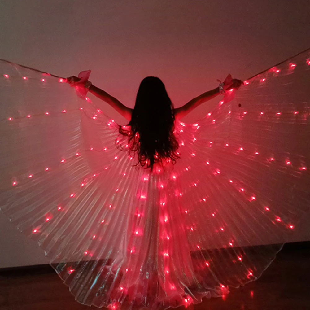 

NEW Children Belly Dance Adjustable LED Isis Wings Cloak Dancing Props Accessories