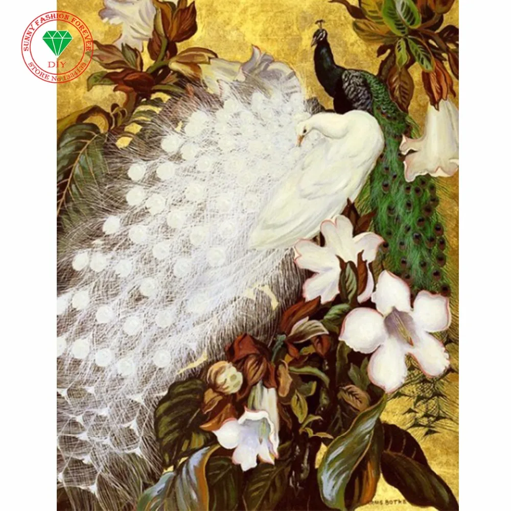 5D алмазная вышивка Павлин Кубик Рубика живопись картина с мозаичным рисунком