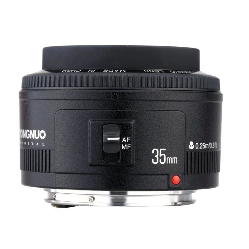 Объектив камеры Yongnuo YN35mm F2.0 F2 1:2 AF MF широкоугольный фиксированный dslr для Canon EOS 600d 60d