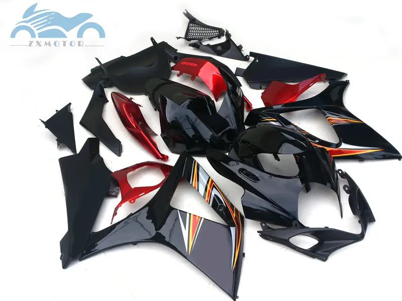 Обтекатели на заказ для SUZUKI K7 GSXR1000 2007 2008 ABS мотоциклетные GSX R1000 07 08 GSXR 1000 Черный