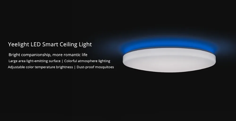 [Хит] умный потолочный светильник Xiaomi Mijia Yeelight, пульт дистанционного управления Mi APP, Wi-Fi, Bluetooth, светодиодный, цветной, IP60, пылезащитный