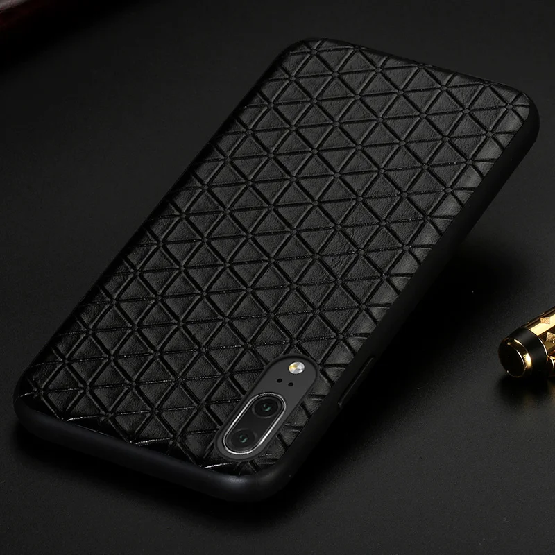 Треугольный узор чехол для делового телефона huawei P20 из натуральной кожи защитный