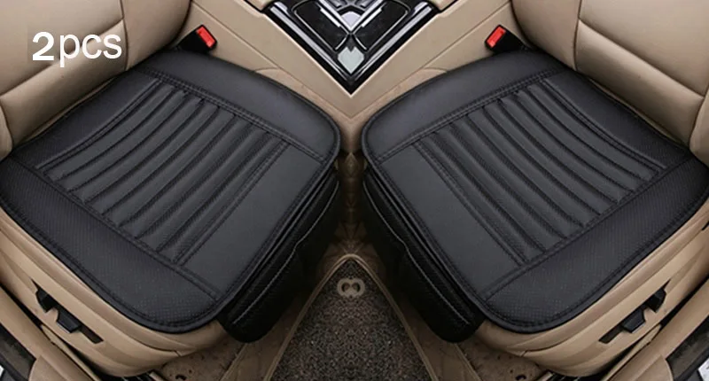 Front Black Line 2pc Чехлы для автомобильных сидений, универсальные чехлы для сидений из искусственной кожи, Всесезонная подушка, чехлы для автомобилей, автомобильные аксессуары для интерьера, набор ковриков для стула - Название цвета: Front Black Line 2pc