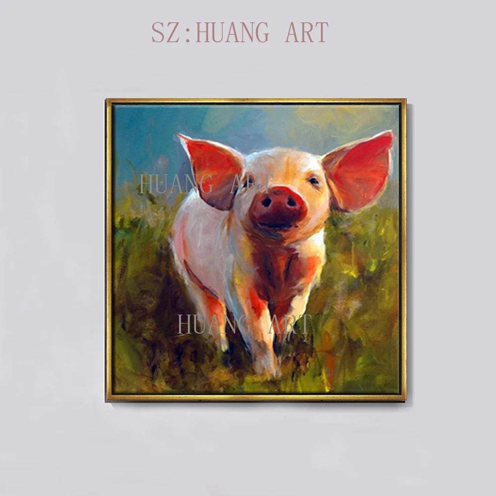 

Высококачественный Профессиональный завод искусный художник ручной работы хвост свиньи картина маслом на холсте свиньи попка картина для ...