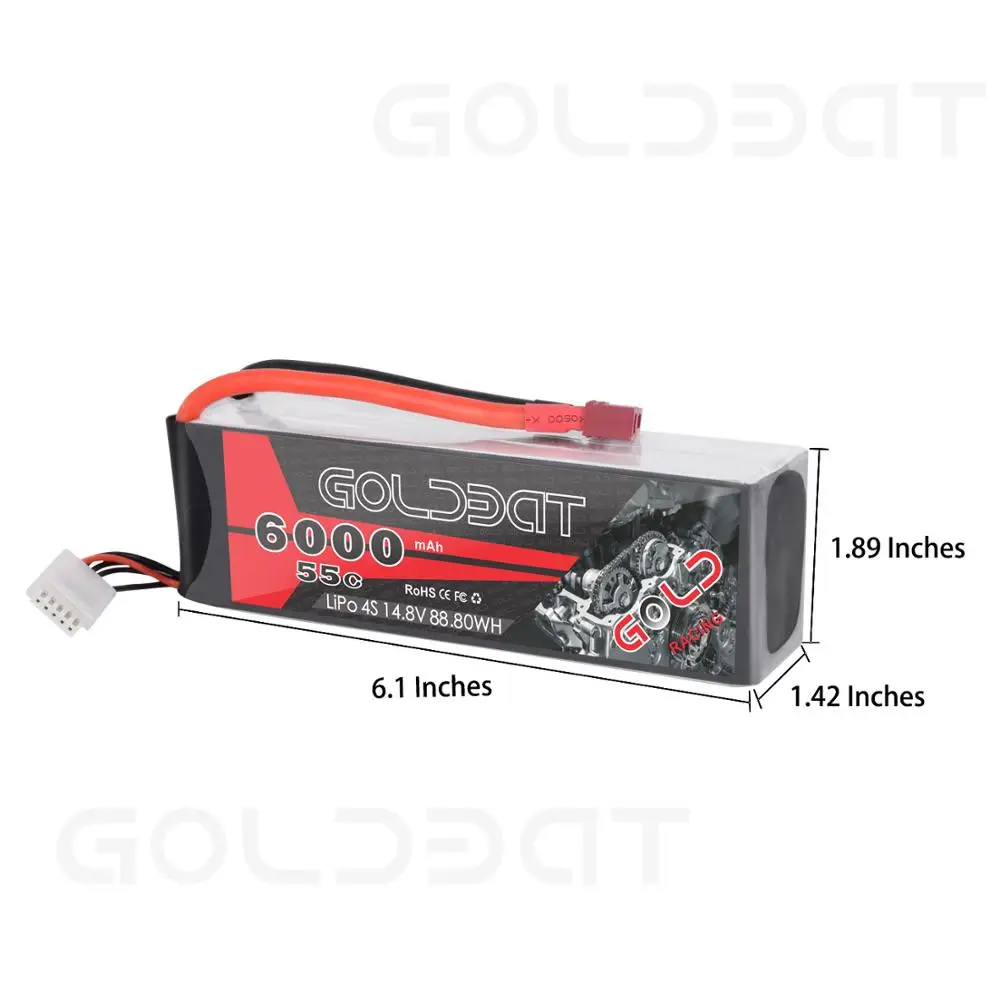 Lipo аккумулятор GOLDBAT 6000 мА/ч 14 8 в для автомобилей с дистанционным управлением lipo 55C