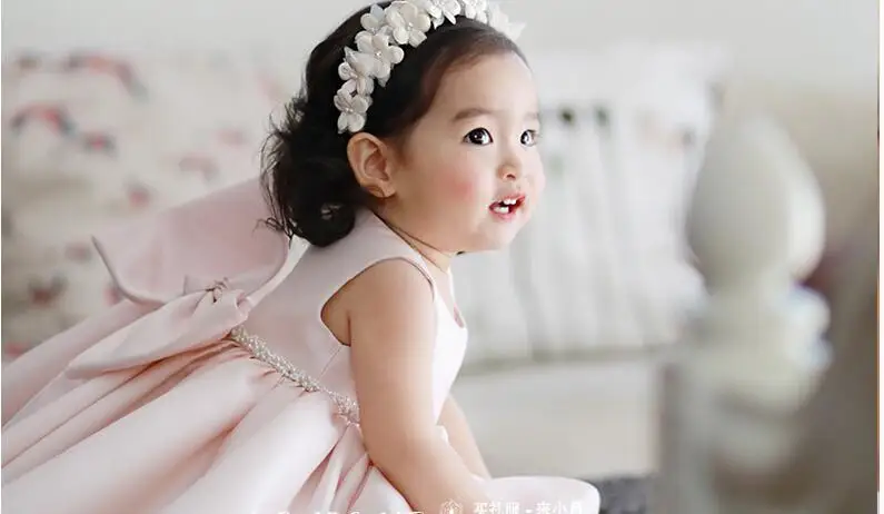 Розовое фатиновое платье для маленьких девочек наряд первого дня рождения