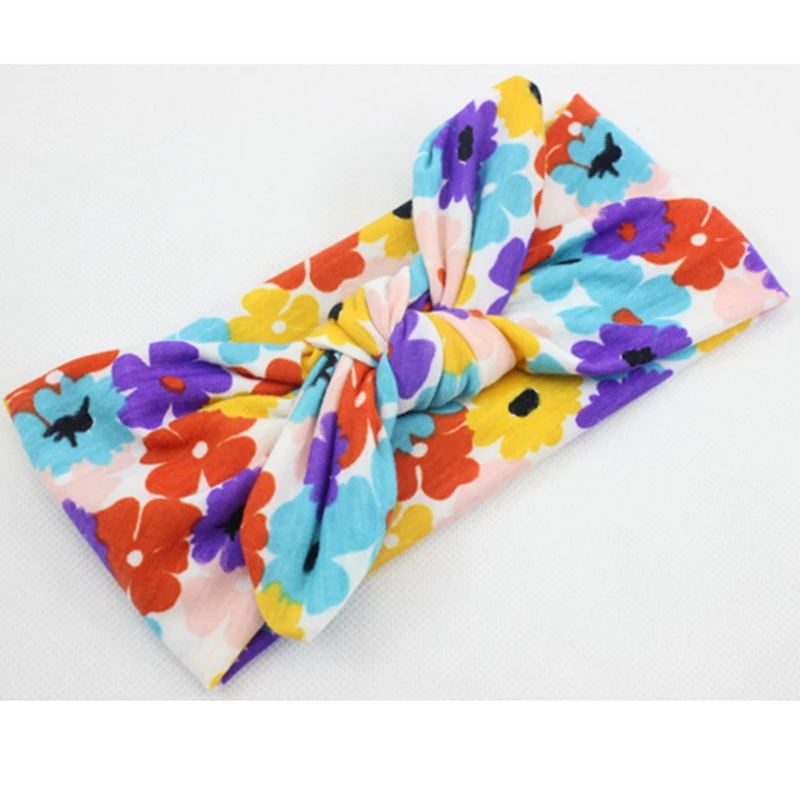 Baby Headband Cute kids Photography Props Cotton Hairband Infant Print Cross Hair Bows Girl Bohemian Fashion Ornaments | Детская одежда