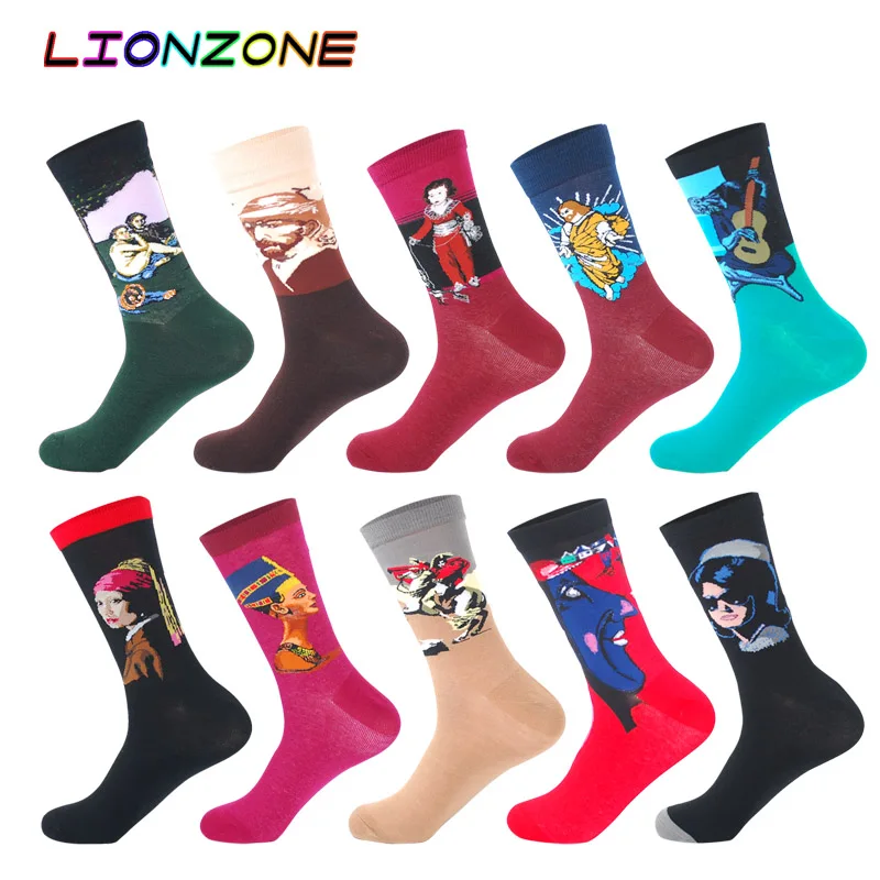 LIONZONE 10 пар/лот дизайн высокое качество хлопковые креативные красочные Брендовые