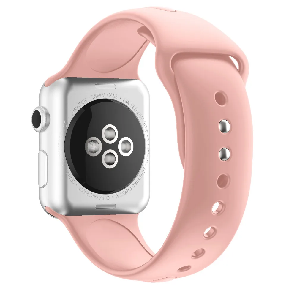 Хохлатый спортивный ремешок для Apple Watch ремешок 44 мм/40 мм силиконовый correa iwatch серии 3/2/1 резиновый браслет Ссылка браслет ремень