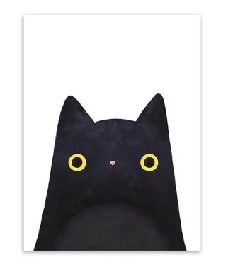 Оригинальный акварельный Милый Постер с японским котом и домашними животными