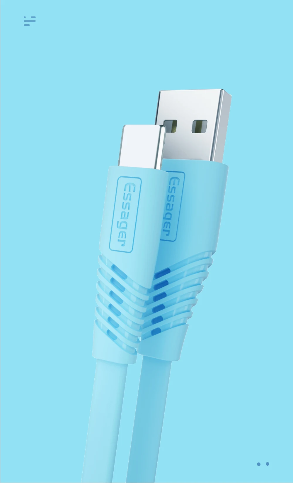 Плоский кабель Essager usb type-C для samsung Xiaomi huawei, 1 м, 2 м, кабель для синхронизации данных и зарядного устройства, кабель usb type-C, кабель USBC A, быстрая зарядка