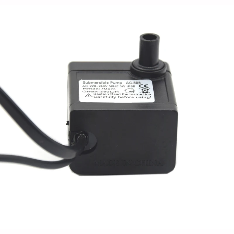 Водяной насос для аквариума погружной 5 Вт 320л/ч фонтанный с красочным