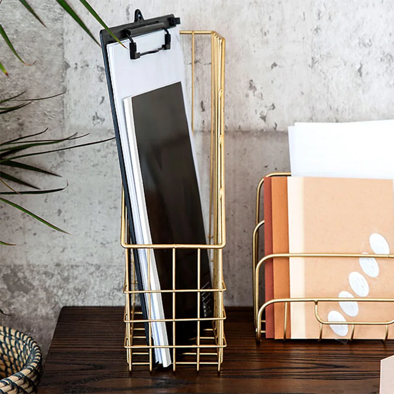 Корзина для хранения из Золотого Металла и железа Скандинавский современный