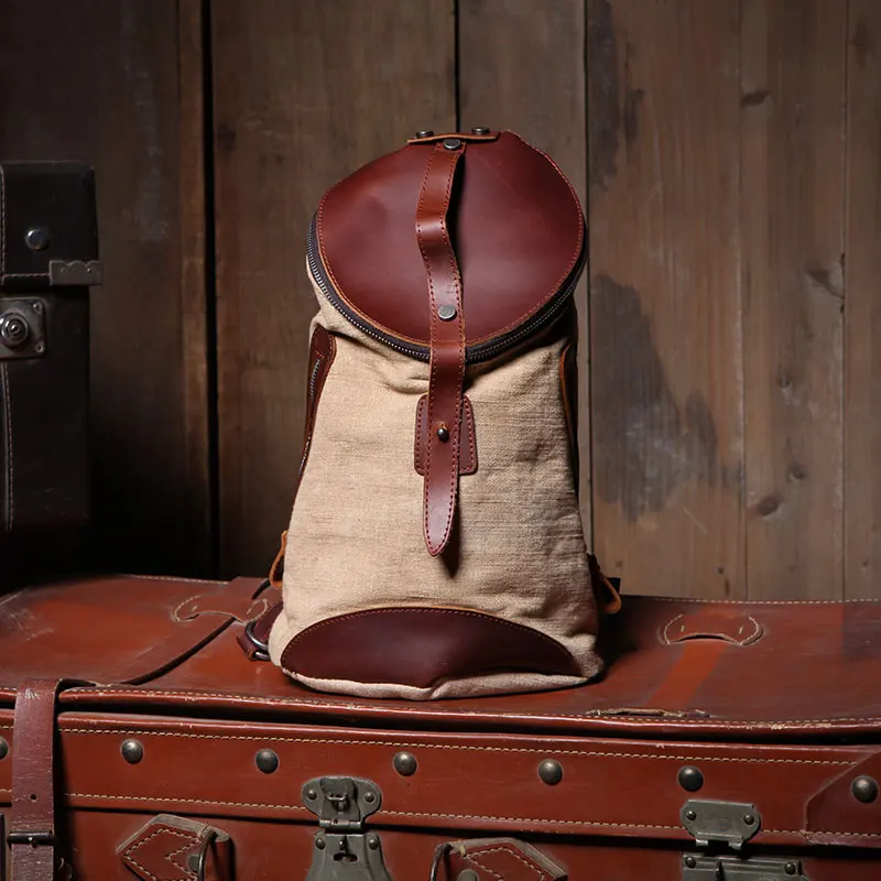 2019 Бесплатная доставка мужской и женский винтажный холщовый рюкзак маленький