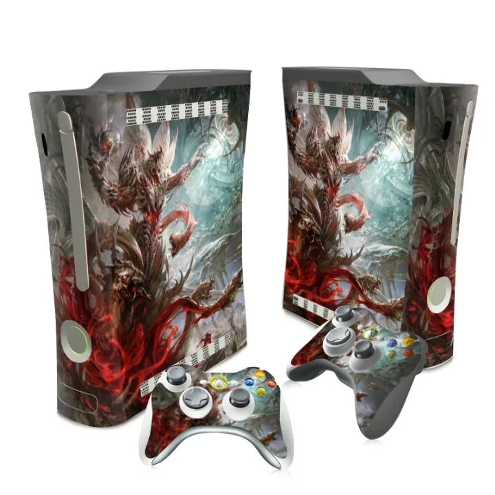Винил ПВХ для Xbox 360 жира консоли и 2 шт. контроллеры крышка стикера кожи всего тела