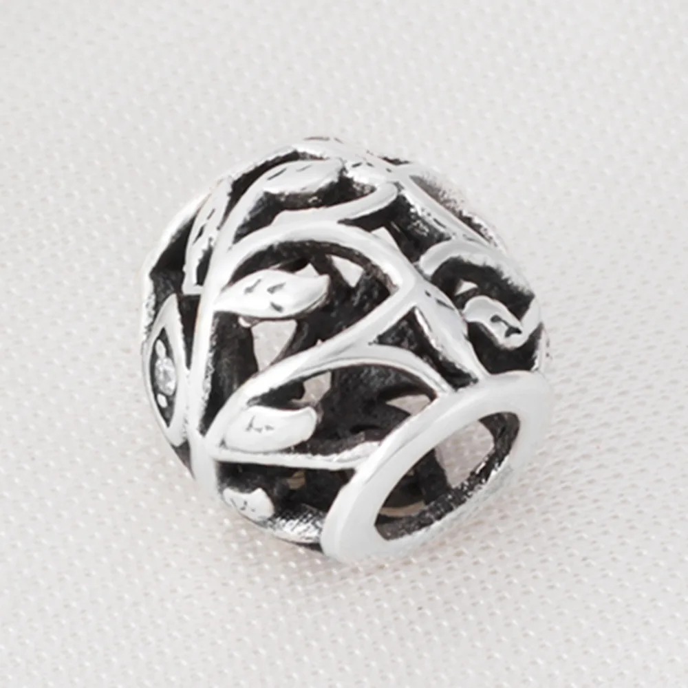 Мода Круглый Выдалбливают Шарм Бисер 925 Серебряные Шарики Подходит Европейский